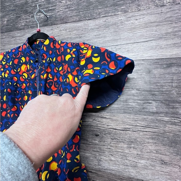 Colorful Full Zip Women's Blouse Top - Picture 3 of 9